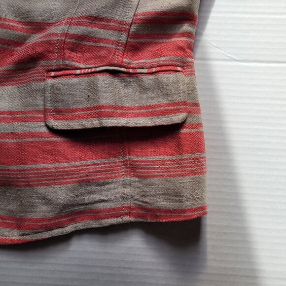 Loft Ann Taylor blazer pink and beige linen blend stripe preppy office NWT new - Picture 13 of 16